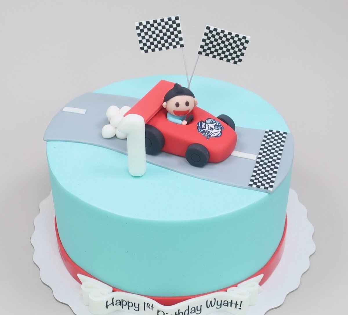 Baby Race Car Driver Cake