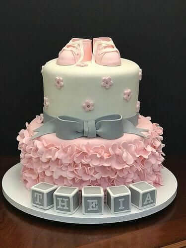 baby reveal cake 2 Tier