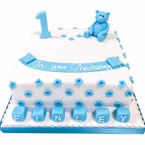 Baby Shower Cake Teddy Bear Bleu