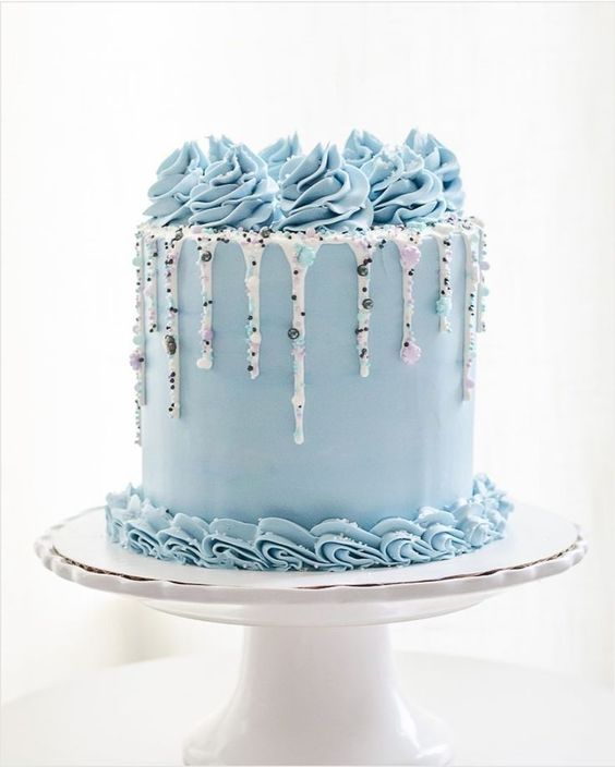 Bleu Dream drip cake- Birthday cake drip