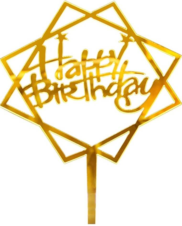 Cake topper Star  Happy Birthday