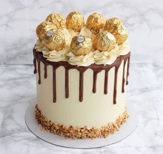 Ferrero rocher drip   Birthday cake