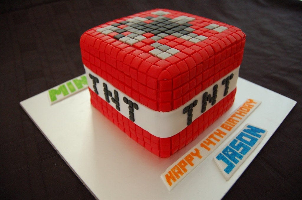 Minecraft  TNT  Birthday cake