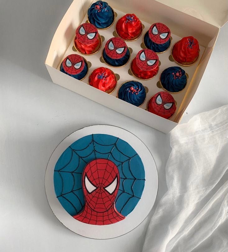 NEW Spider Man Cake and Cupcakes