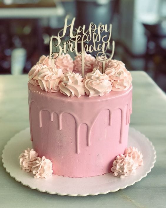 Pink Drip Birthday cake - girls cake