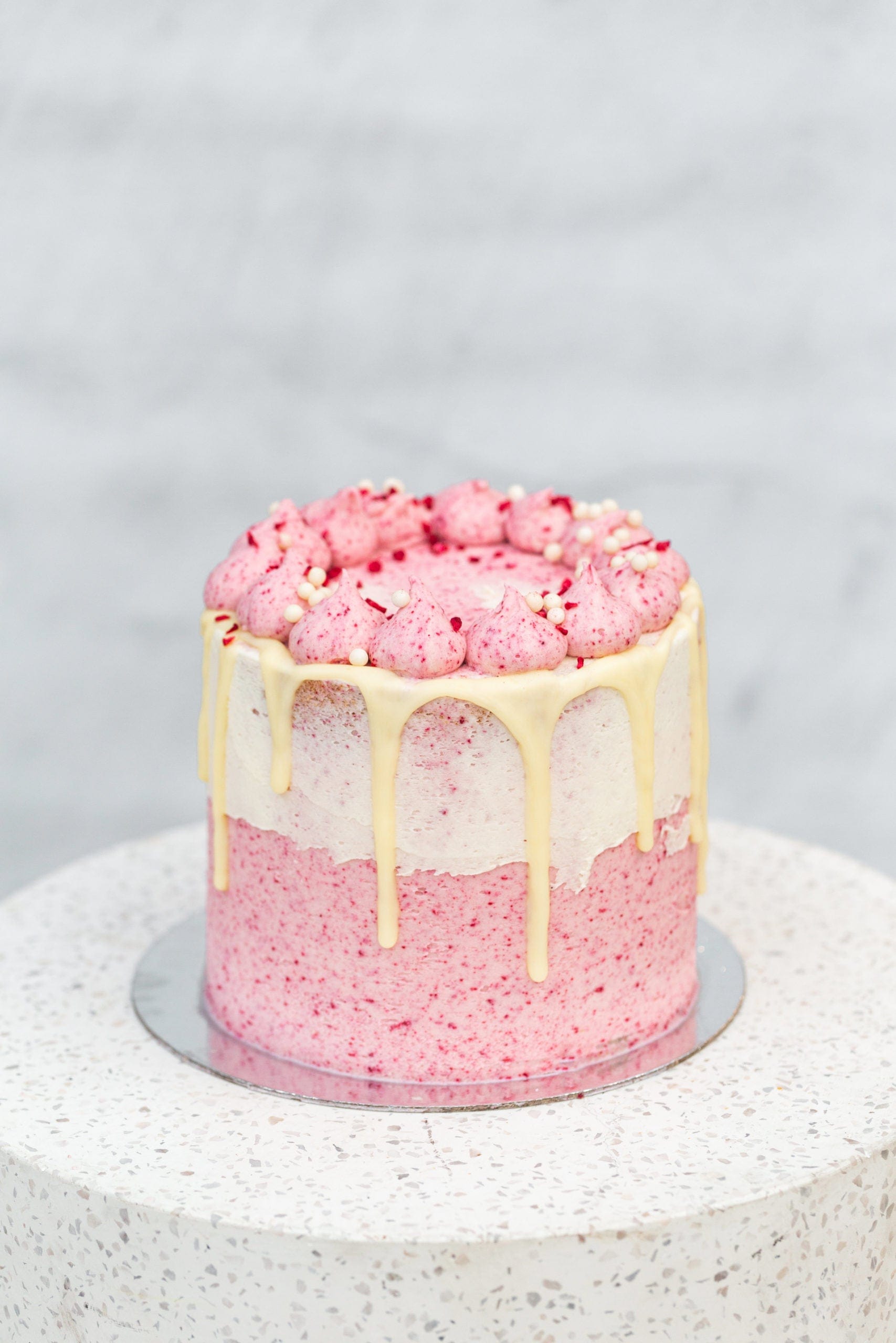 RASPBERRY WHITE CHOCOLATE  BIRTHDAY CAKE