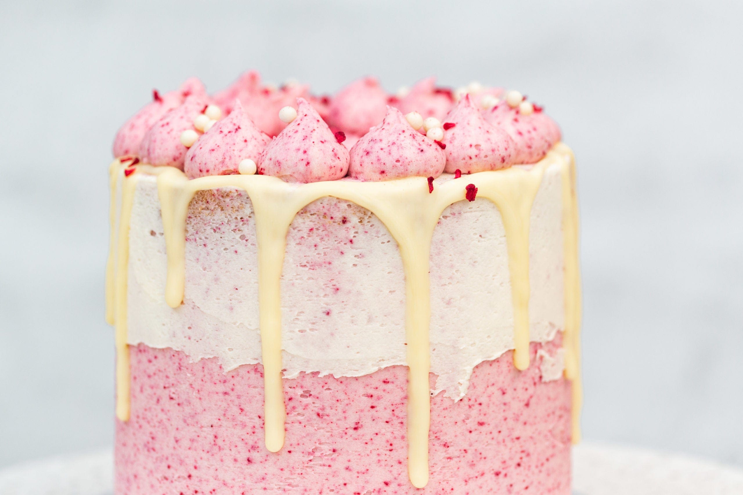 RASPBERRY WHITE CHOCOLATE  BIRTHDAY CAKE