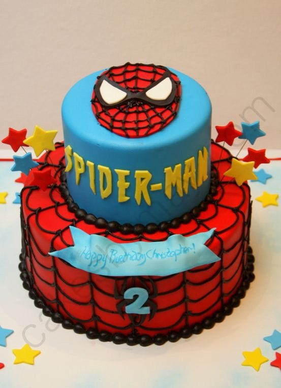 spider man cake 2 tier