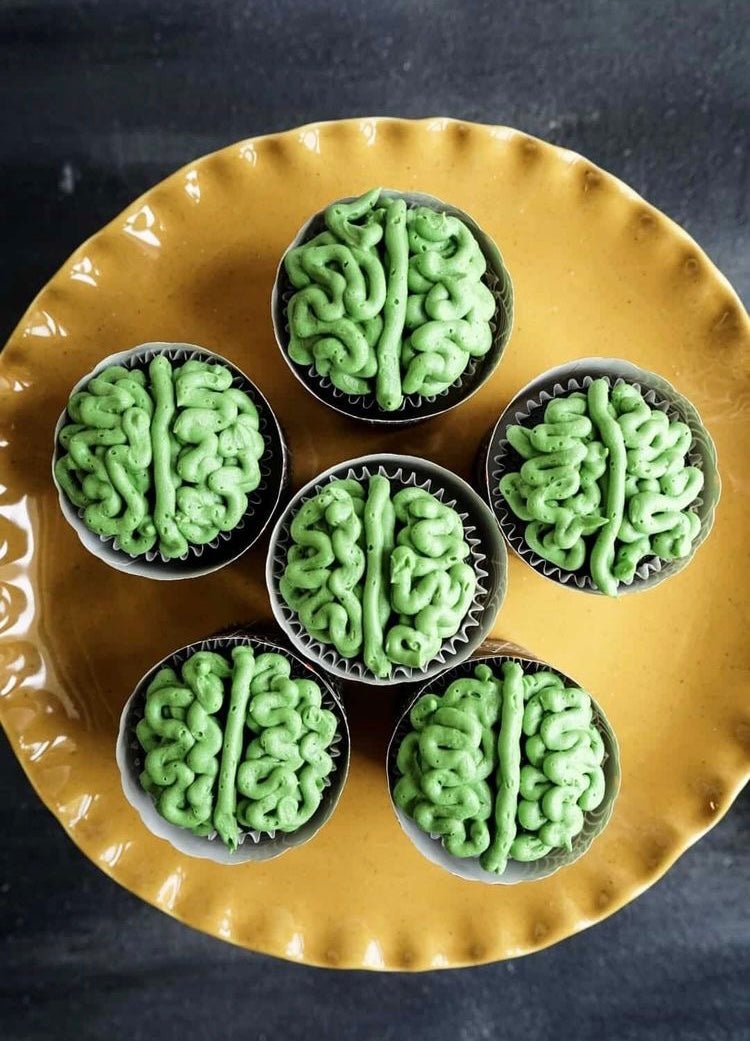 Zombi Brain Cupcakes - Halloween Cupcakes - 1 piece